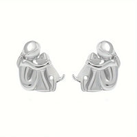 Silver and Gold Two-Tone Hug Earrings