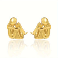 Silver and Gold Two-Tone Hug Earrings
