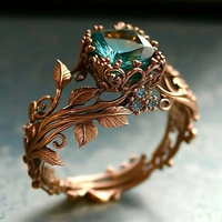 Természetes zöld kristály gyűrű